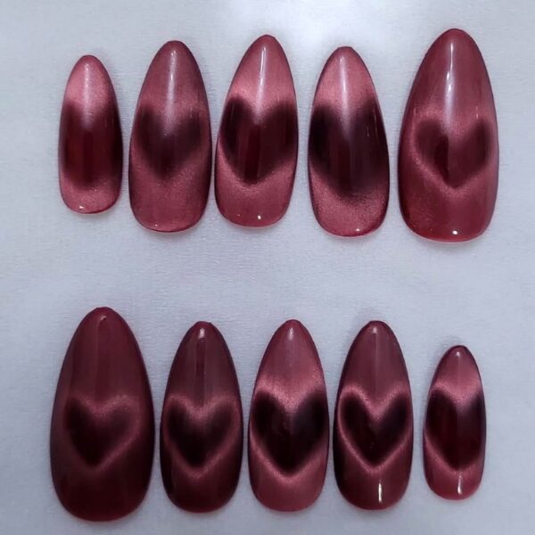 Heart Chrome Nails