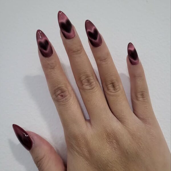 Heart Chrome Nails - Image 3