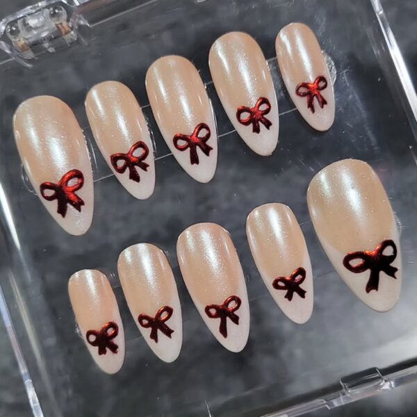Shiny Ribbon Nails